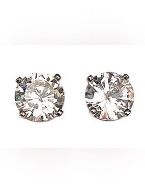 Sterling Silver CZ Stud Earrings 925